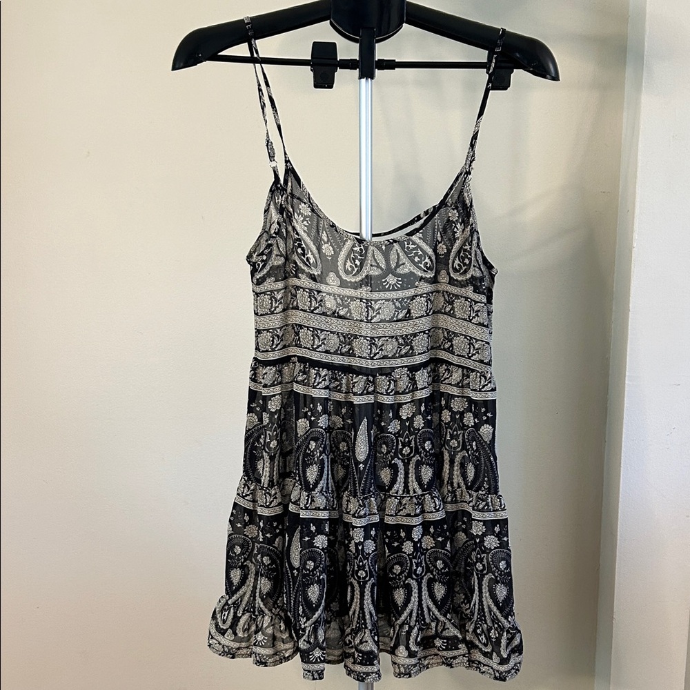 Brandy Melville Black and White Paisley Camisole